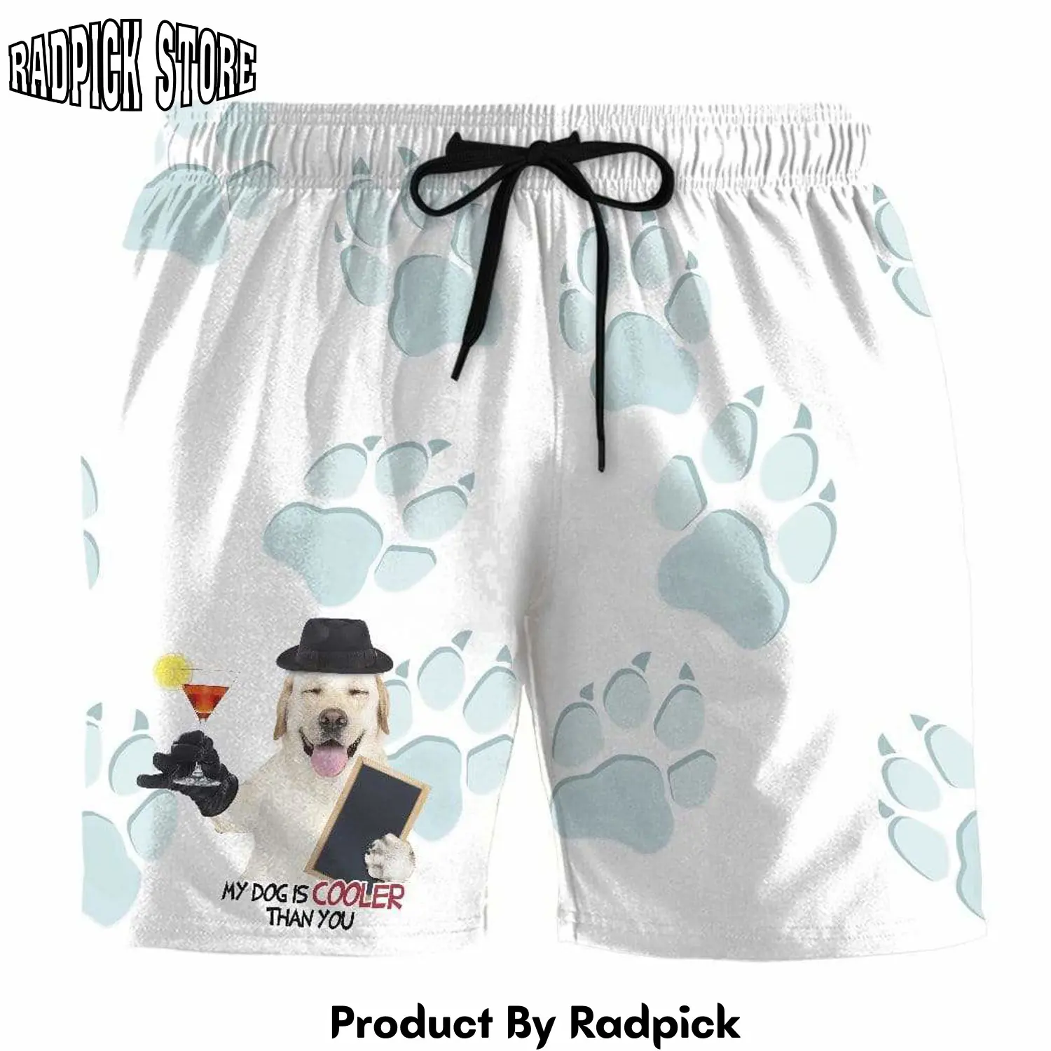 Radpick 3d my dog is cool custom beach shorts swim trunks rp631329